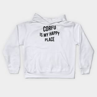 Corfu is my happy place Kids Hoodie